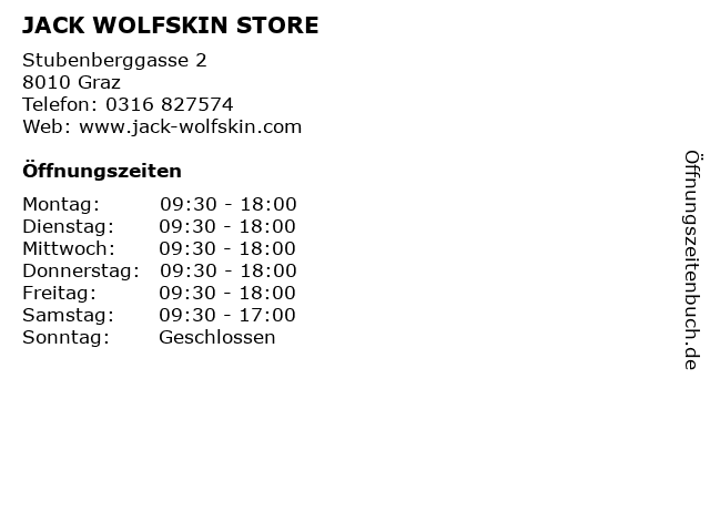ᐅ Öffnungszeiten „JACK WOLFSKIN STORE“ | Stubenberggasse 2 ᐅ Öffnungszeiten „JACK WOLFSKIN STORE“ | Stubenberggasse 2